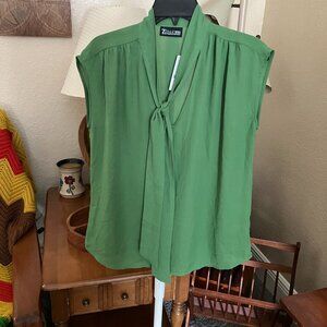 NWT Women’s Sz. M 7Th Avenue New York & Company Green Sheer Sleeveless Shirt